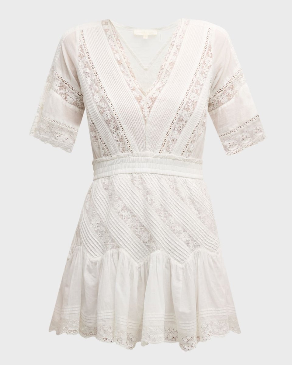 Calamina Embroidered Cotton Mini Dress